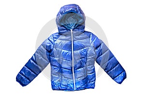 ChildrenÃ¢â¬â¢s winter jacket. Stylish childrenÃ¢â¬â¢s blue warm down